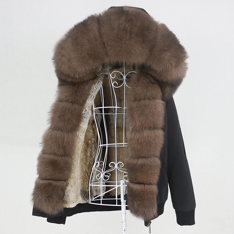 Waterproof Bomber Parka Real Fur Liner Coats