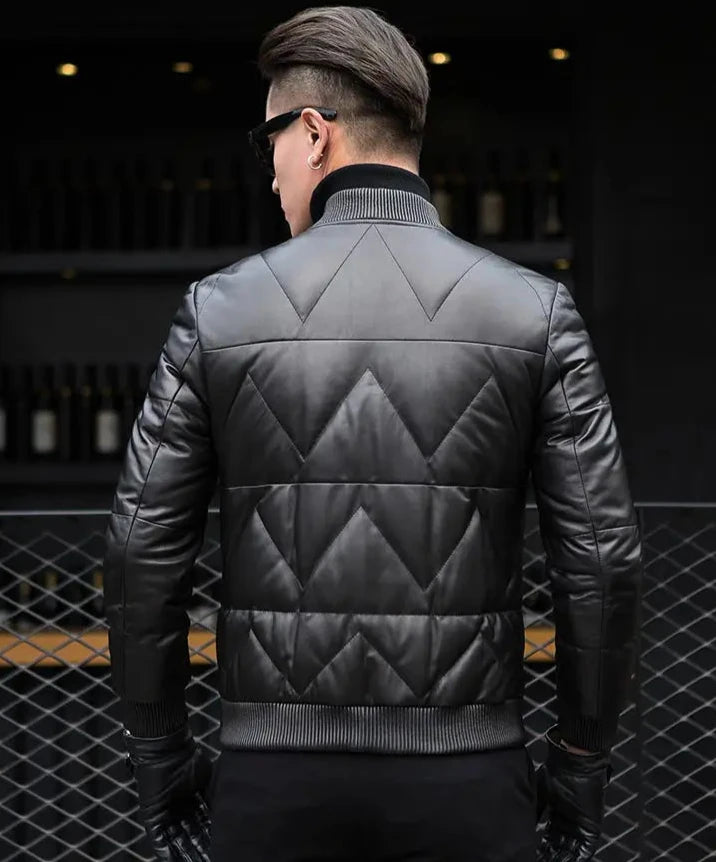 Genuine Leather Down Jacket