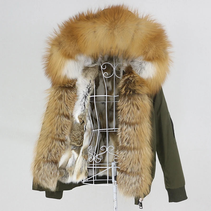 Waterproof Bomber Parka Real Fur Liner Coats