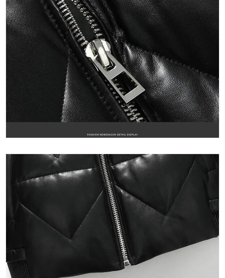 Genuine Leather Down Jacket