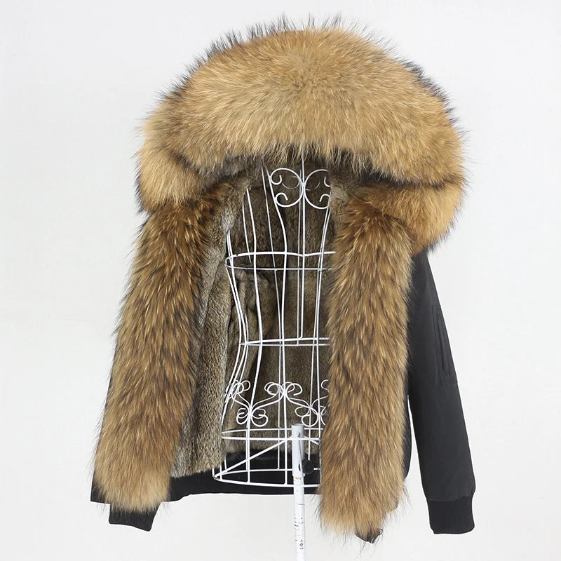 Waterproof Bomber Parka Real Fur Liner Coats