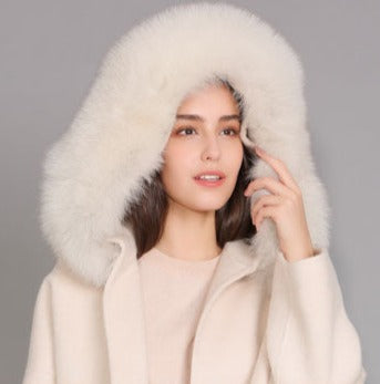 Cashmere Pea Coats Real Fur Hoodie & Cuffs