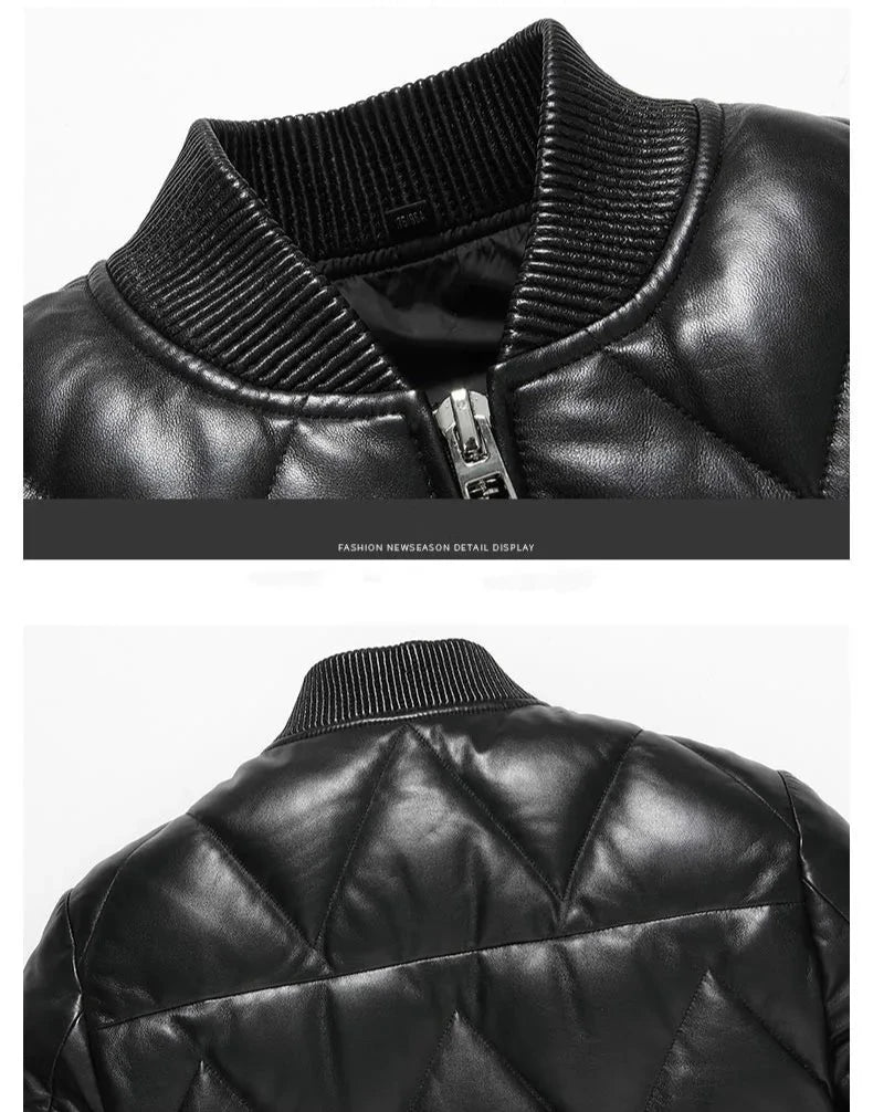 Genuine Leather Down Jacket