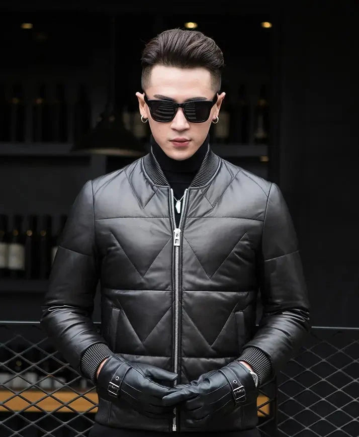 Genuine Leather Down Jacket