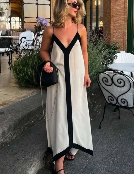 V-neck Sleeveless Loose Maxi Dresses