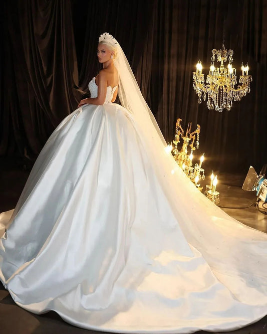 Crystal Illusion High Neck Wedding Dresses 2 Pcs