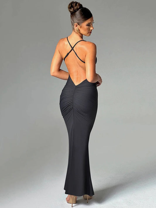 Strap Sleeveless Backless Maxi Dresses