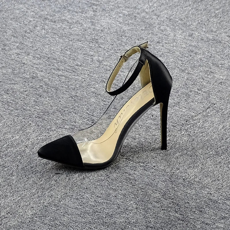 PU leather Ankle Strap High Heels