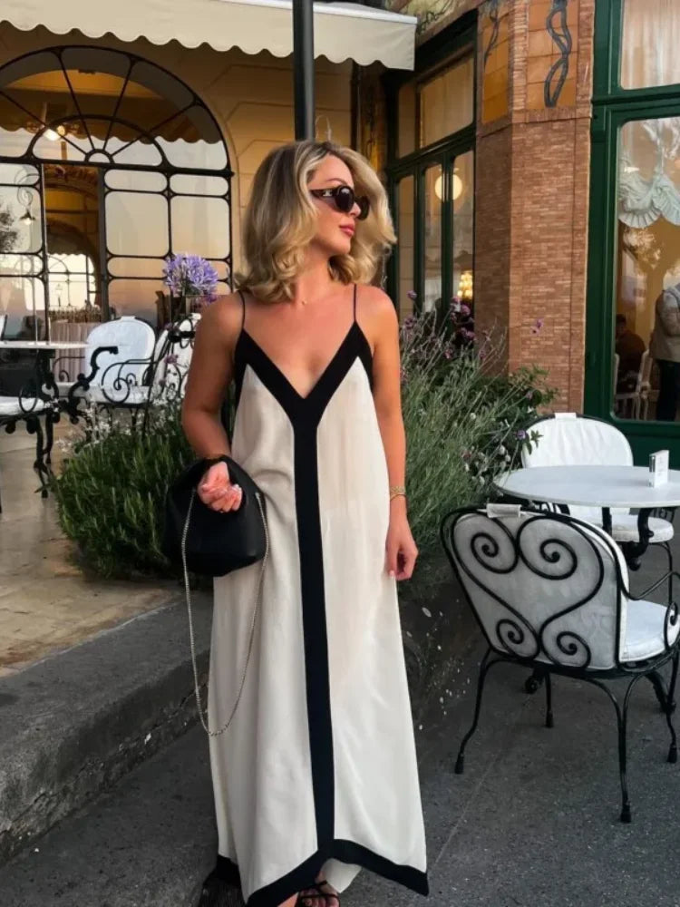 Sleeveless Backless Loose Long Dress