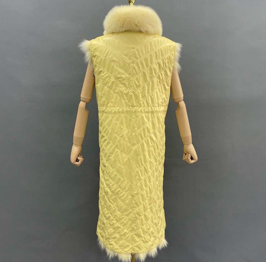 Reversible Long Real Fur Vests