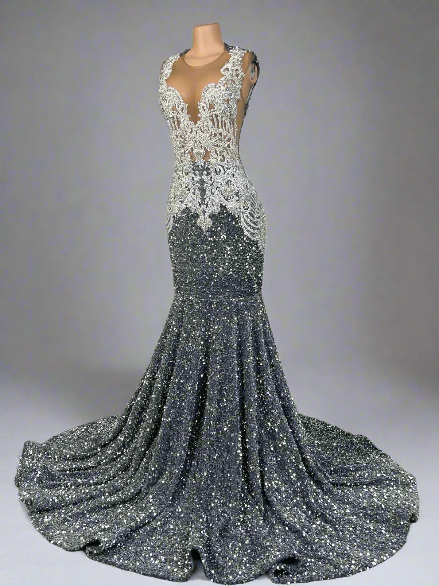 Beaded Crystal Sparkly Sequin Mermaid Gowns