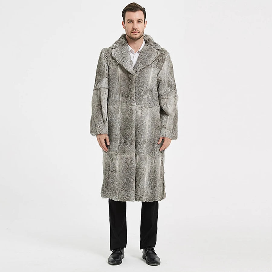 Long Natural Genuine Real Fur Coat