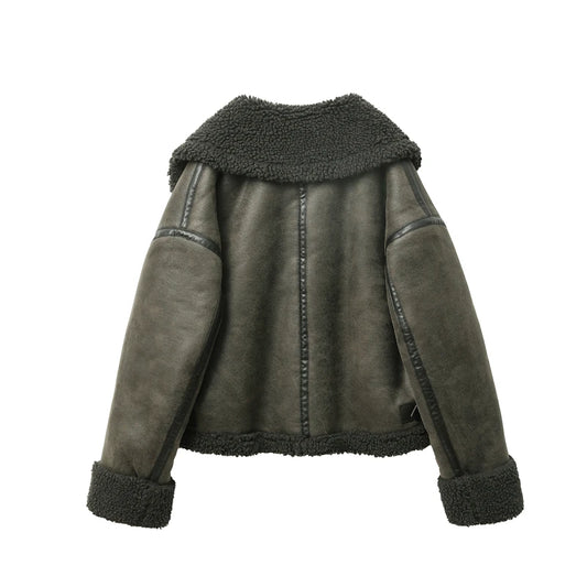 Moto PU Jackets Faux Fur Fleece