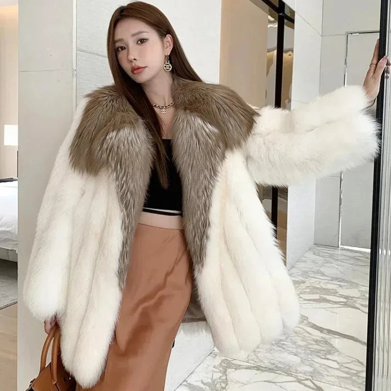 Luxury Big Collar Real Fox Fur Coats