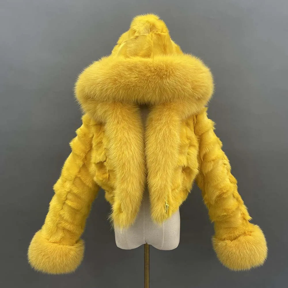 Hooded Short Real Fur Coats