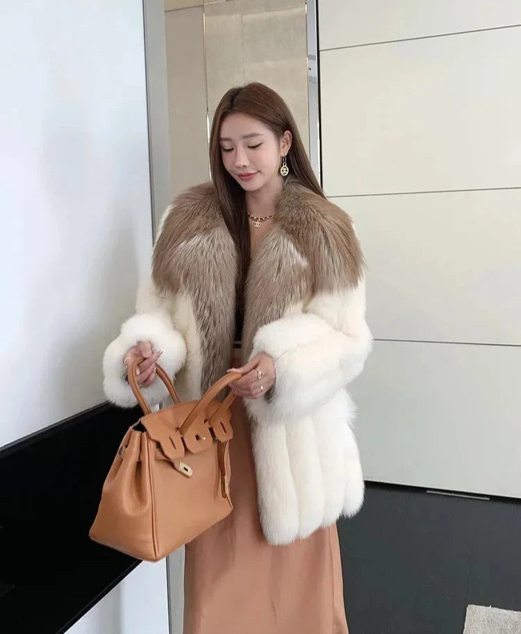 Luxury Big Collar Real Fox Fur Coats