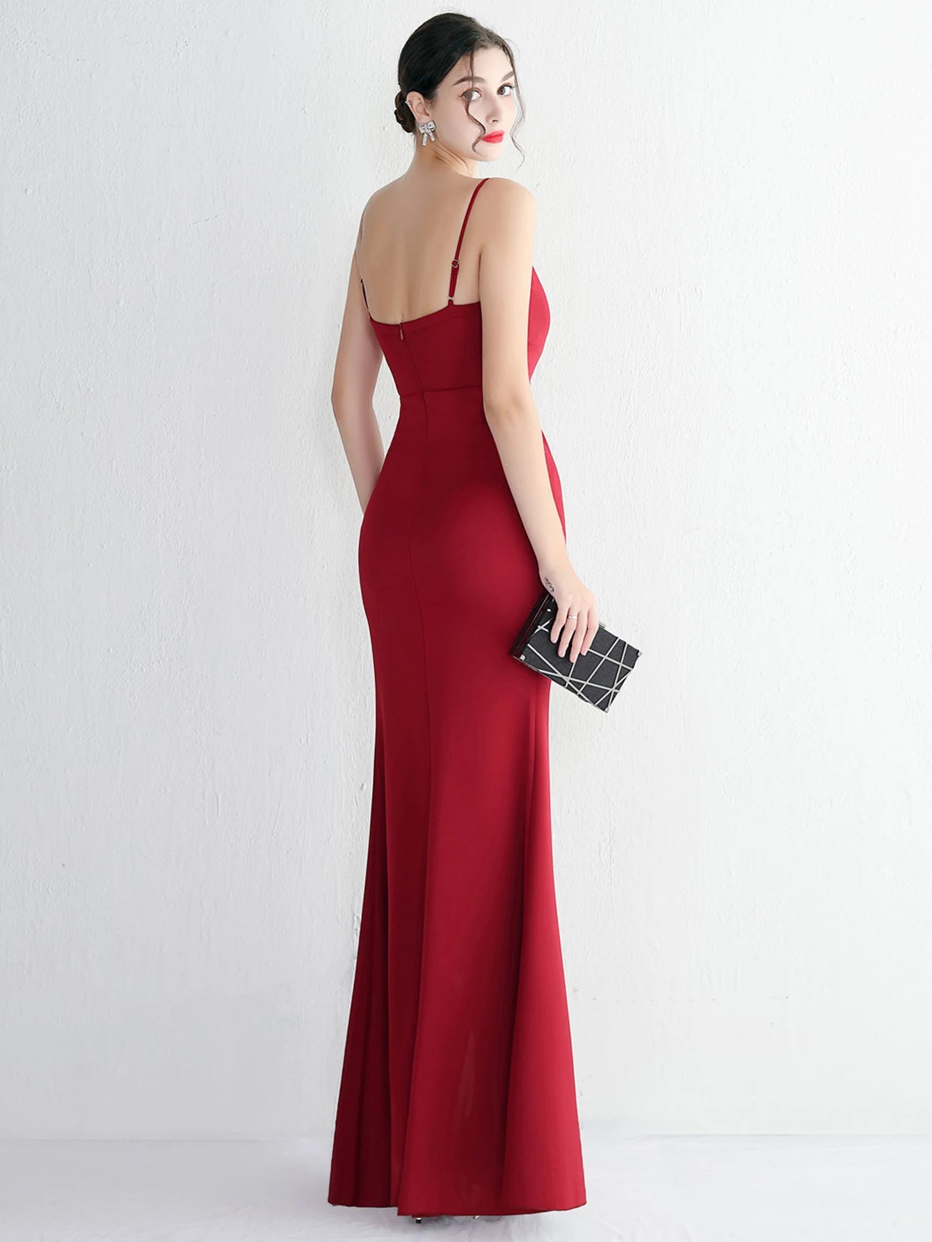 Sleeveless Backless High Split Maxi Dresses