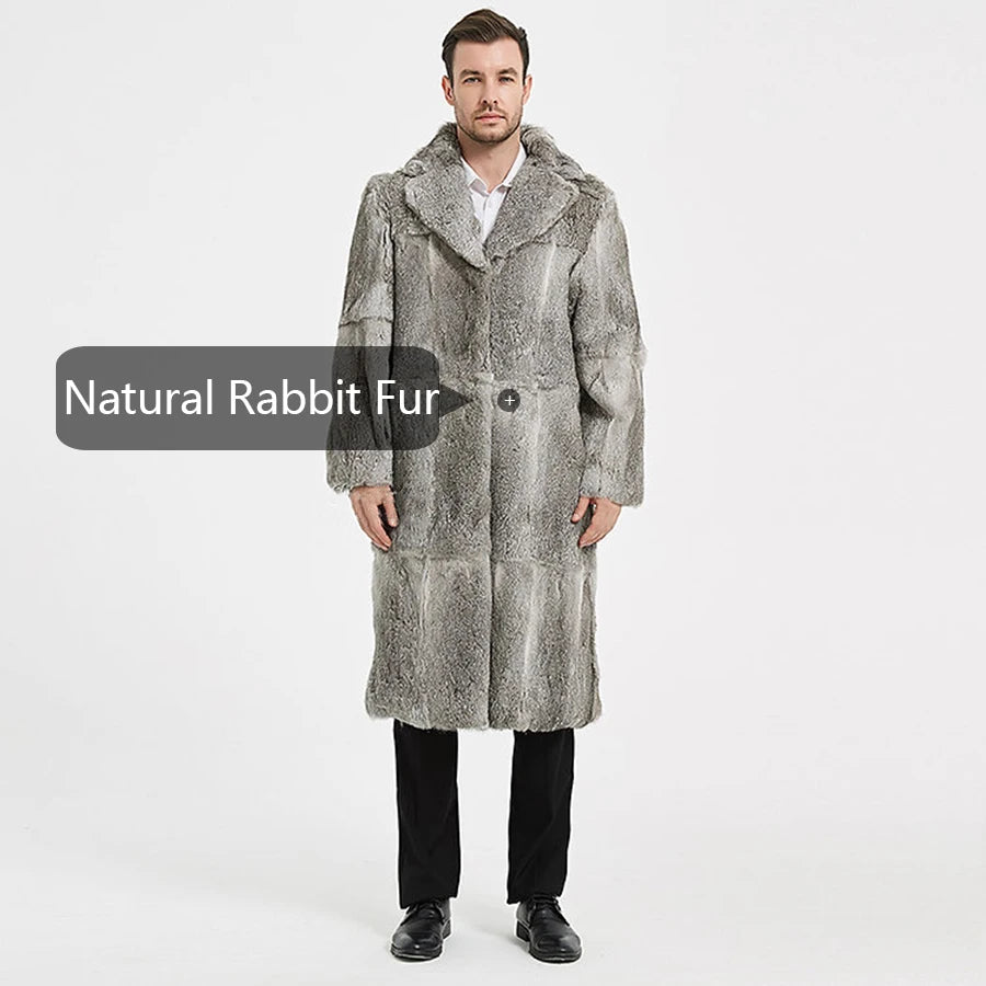 Long Natural Genuine Real Fur Coat