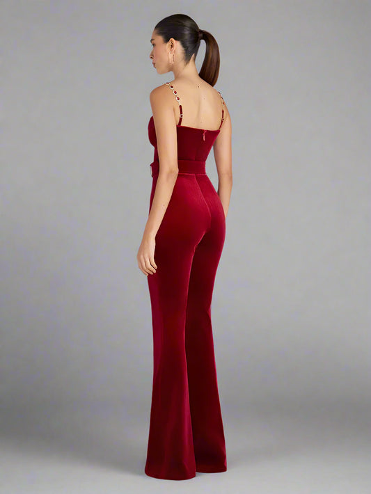 Velvet Diamonds Straps Sleeveless Jumpsuits