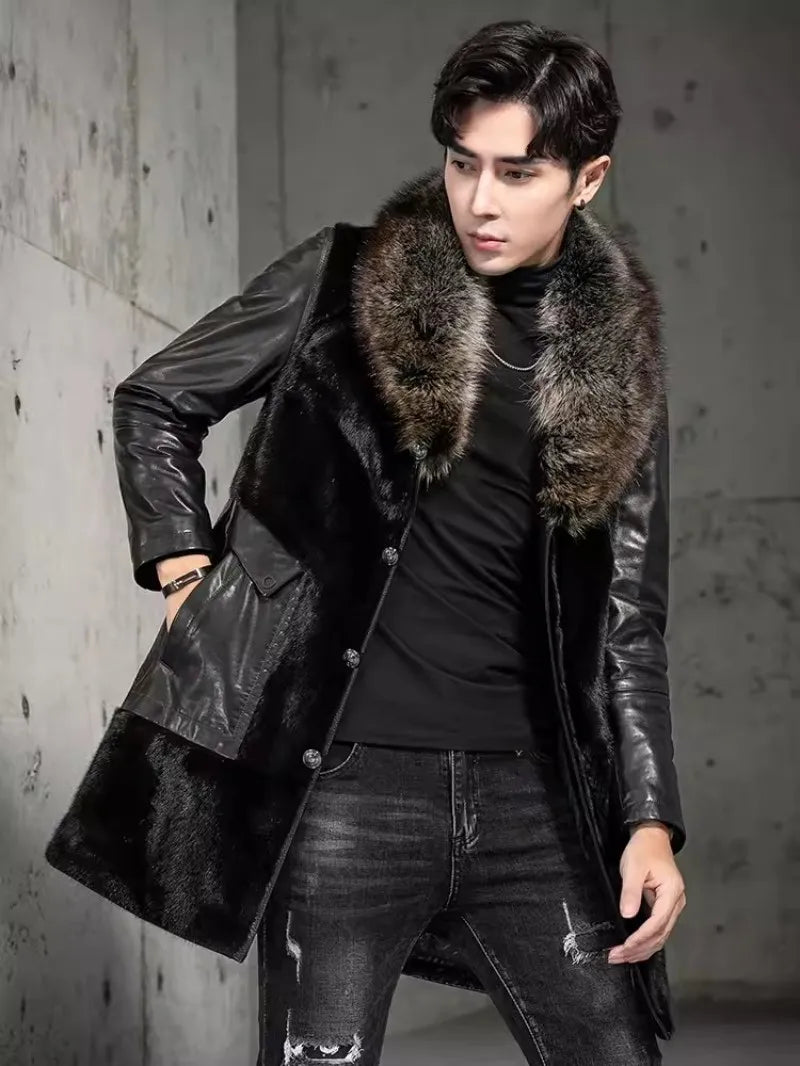 Mens Black Lamb Woolen Fur Coat Winter Warm Camouflage Faux Leather Warm Jackets  For Men With Collar Slim Fit, Natural Thickness, Luxury Moto Style From  Insightlook, $124.81 | DHgate.Com