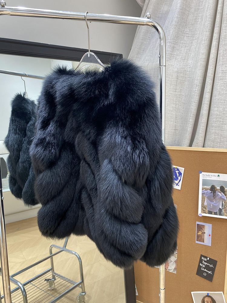 Luxury Pattern Real Fur Coats