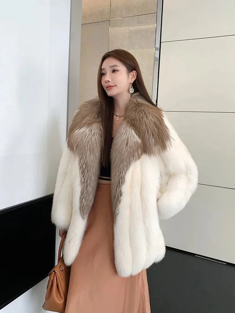 Luxury Big Collar Real Fox Fur Coats