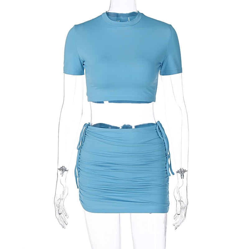 Color Mix Mesh Crop Top & Mini Skirts Sets – Elevate Swag