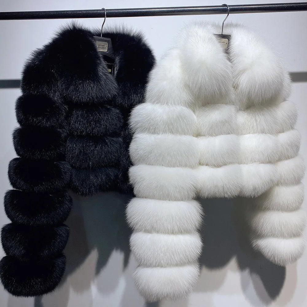 Cropped Real Fox Fur Coats