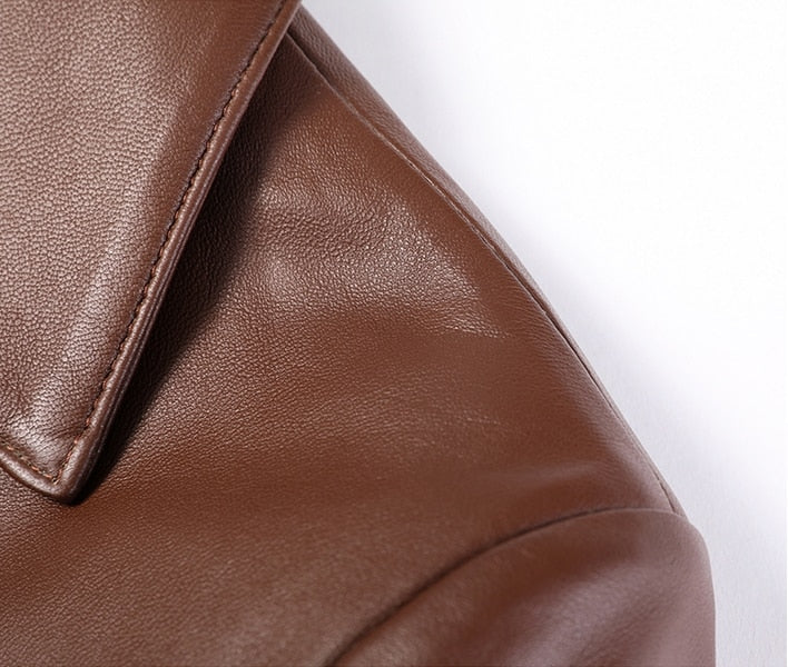 Auburn Genuine Leather Slim Long Coat