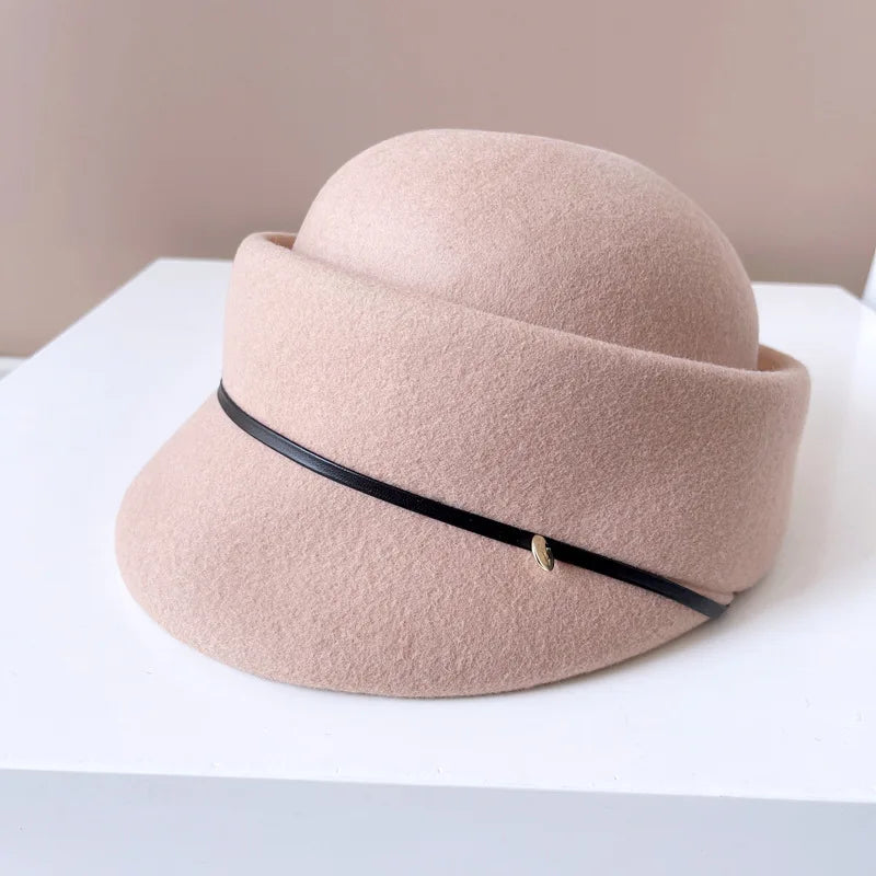 Elegant Dome Wool Equestrian Hat Vintage Style