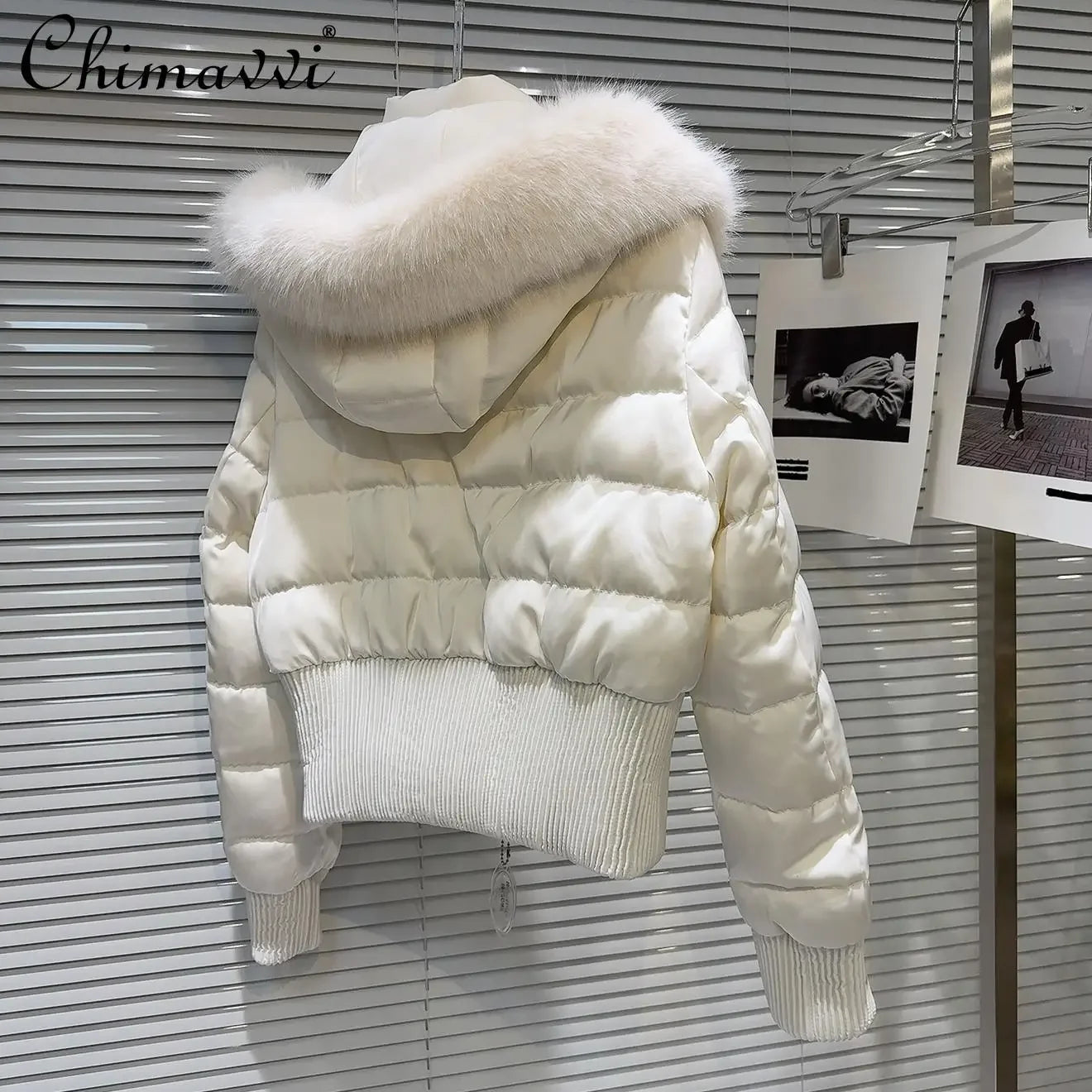 Crop Duck Down Puffer Jackets Hooded