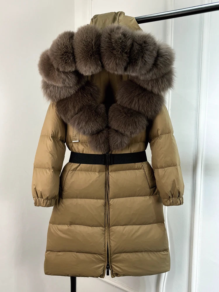 Real Fur Hooded Parka Duck Down Puffer Jackets