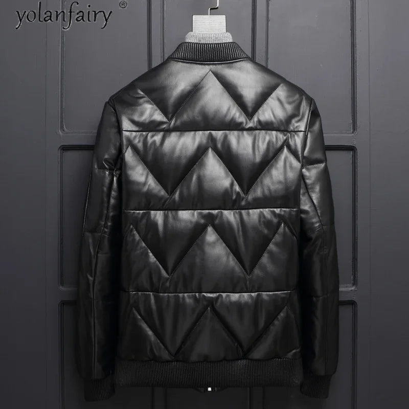 Genuine Leather Down Jacket