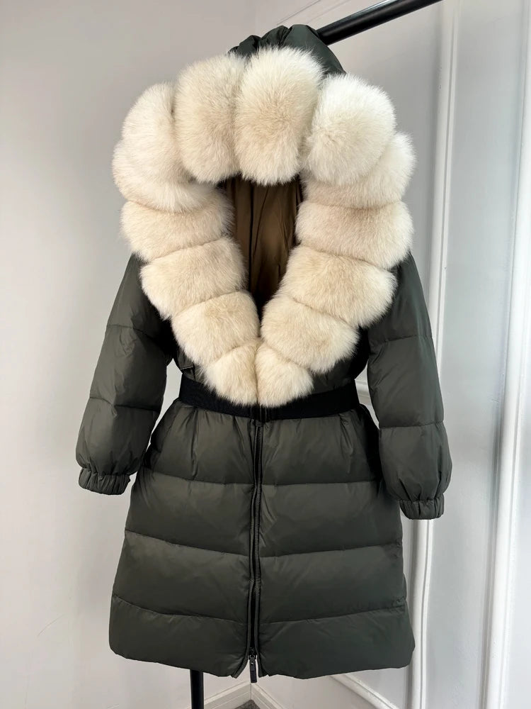 Real Fur Hooded Parka Duck Down Puffer Jackets