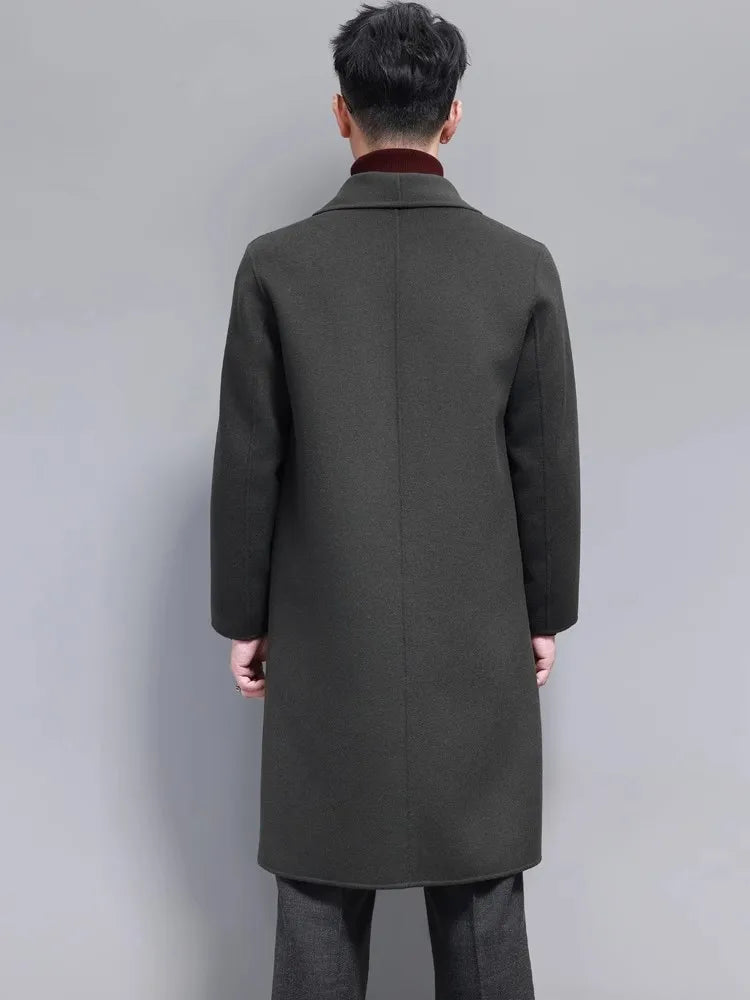 Long Wool Coat One Button Slim Fit