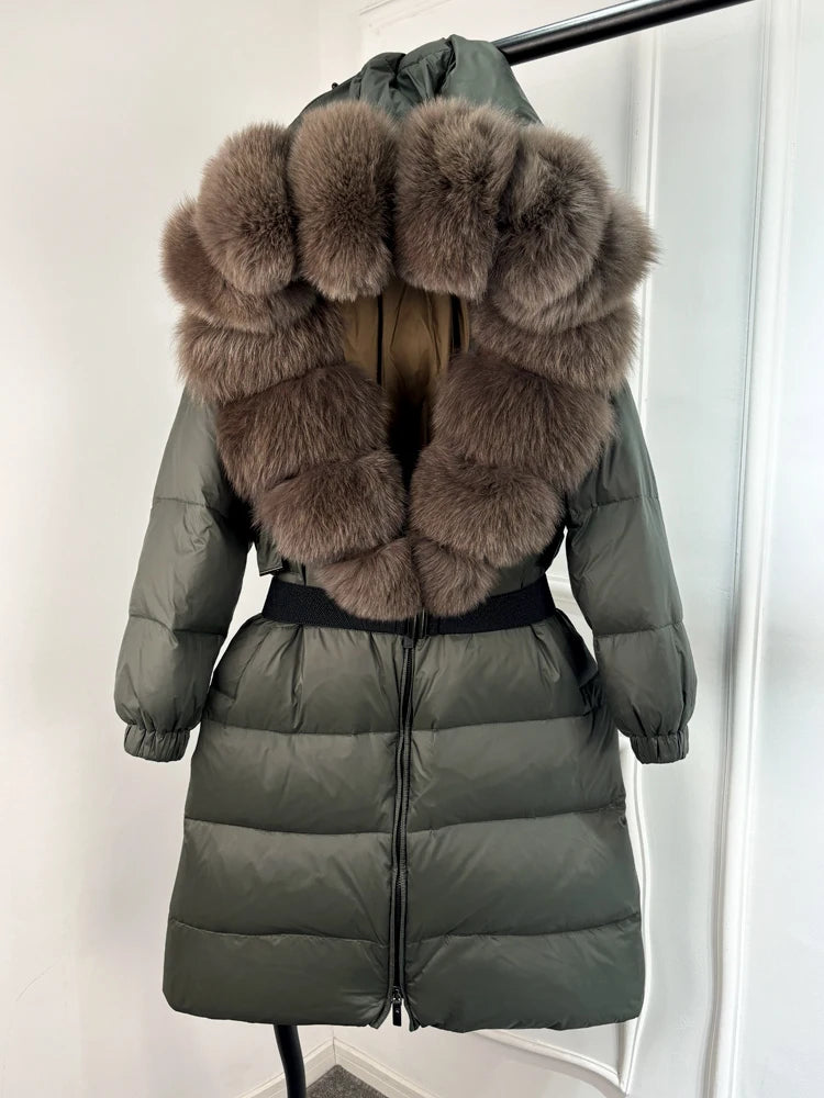 Real Fur Hooded Parka Duck Down Puffer Jackets