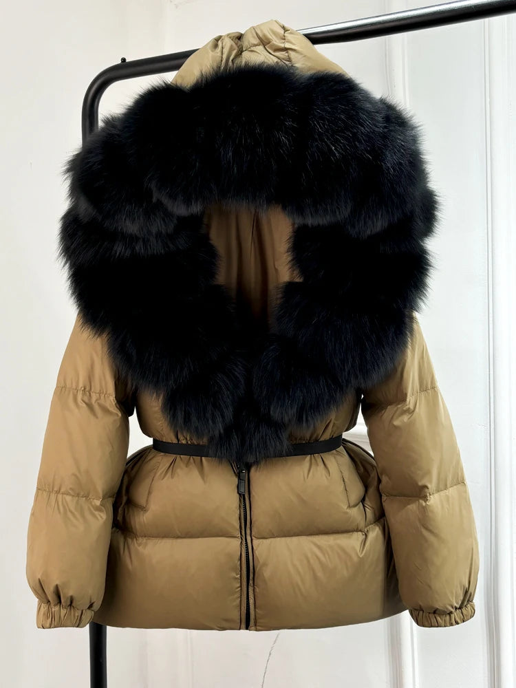 Real Fur Hooded Parkas Duck Down Puffer Jackets