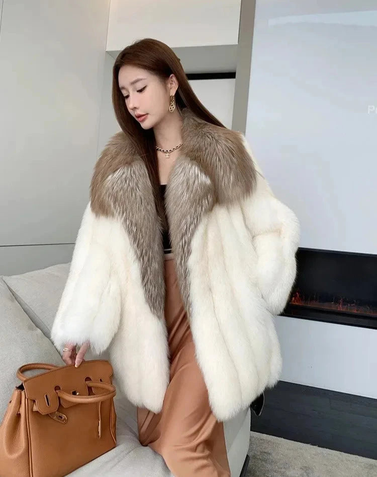 Luxury Big Collar Real Fox Fur Coats