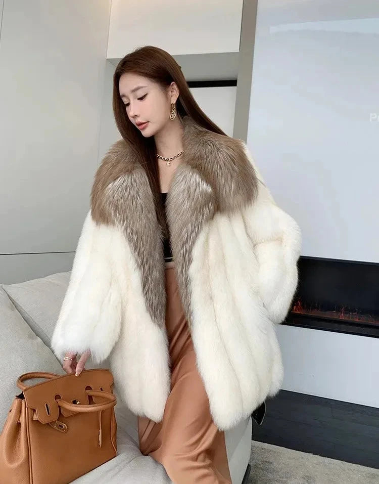 Luxury Big Collar Real Fox Fur Coats