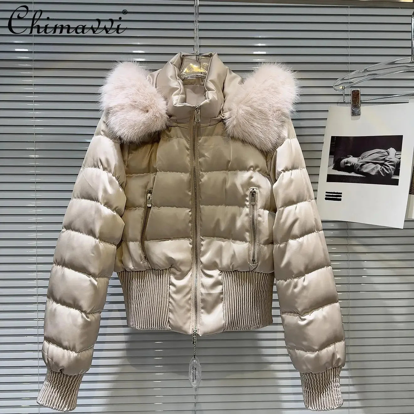 Crop Duck Down Puffer Jackets Hooded