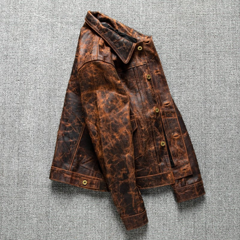 Genuine Leather Jacket Vintage Style