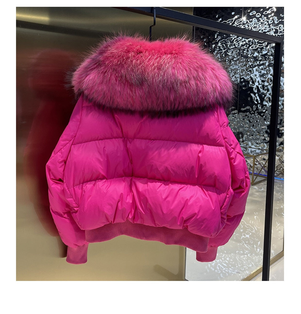 Real Fur Loose Duck Down Puffer Coats