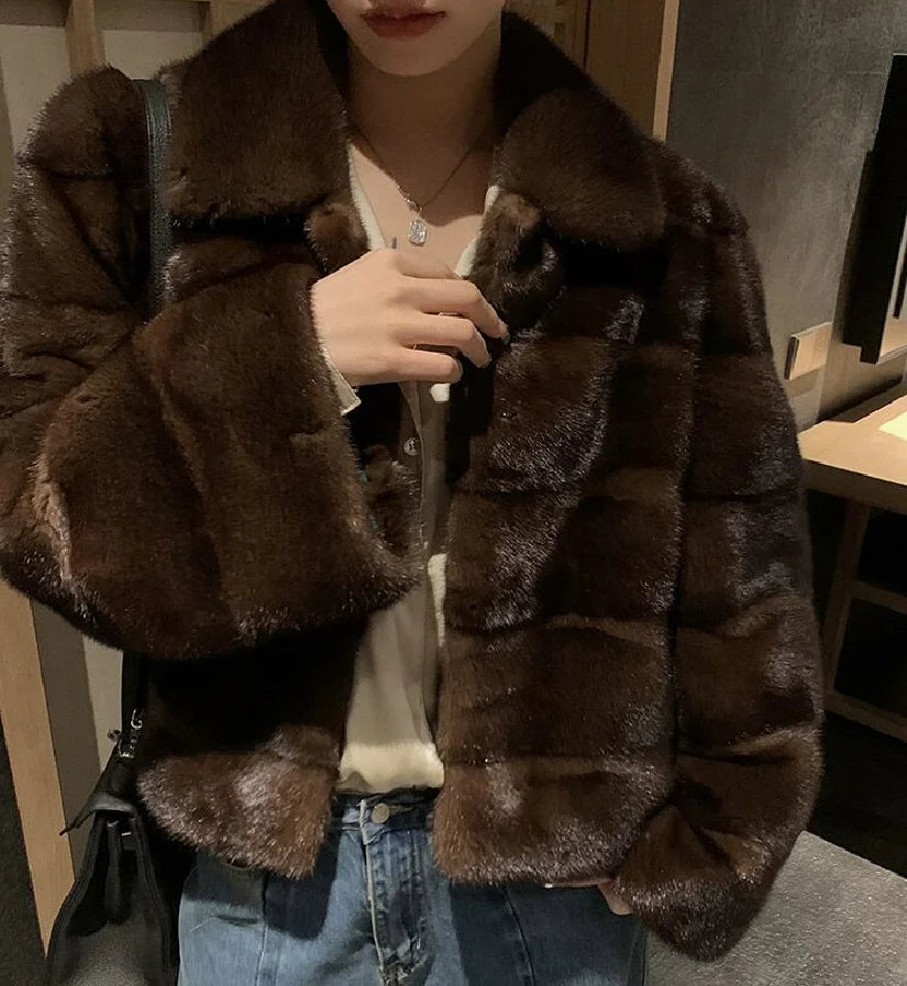 Short Real Mink Fur Coats