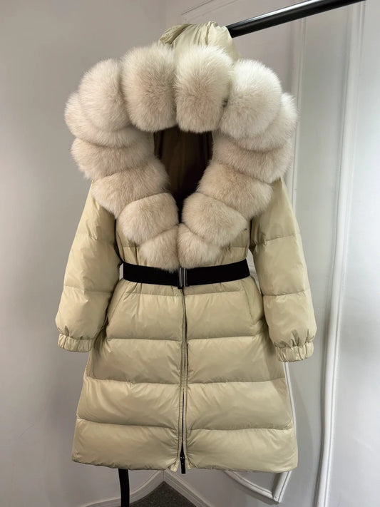 Real Fur Hooded Parka Duck Down Puffer Jackets