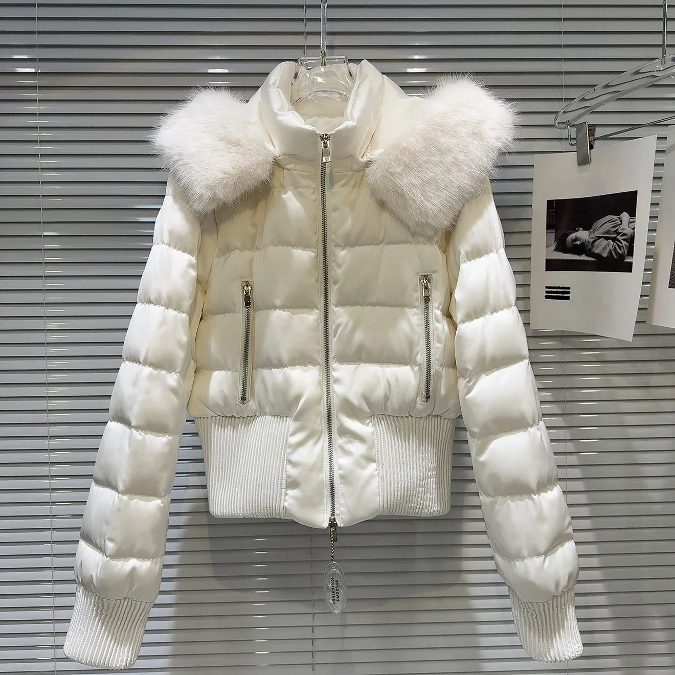 Crop Duck Down Puffer Jackets Hooded