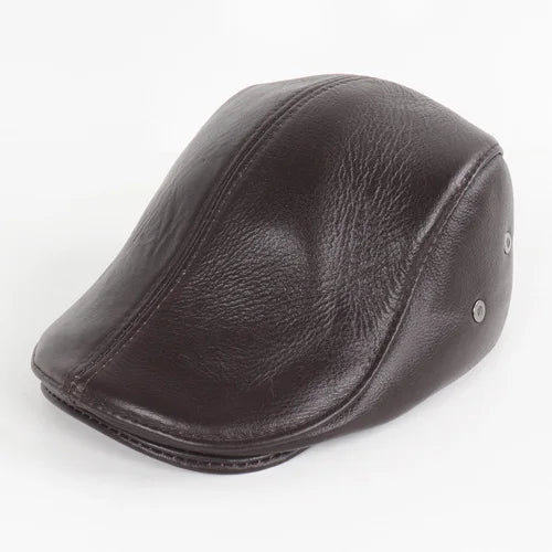 Classic Genuine Leather Cap Ear Protection