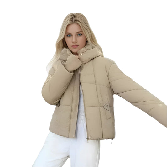 Large Pocket Hooded Short Puffer Jackets