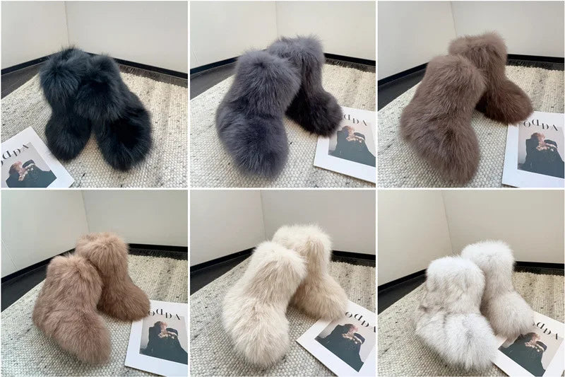 Fluffy Long Mongolian Real Fur Boots