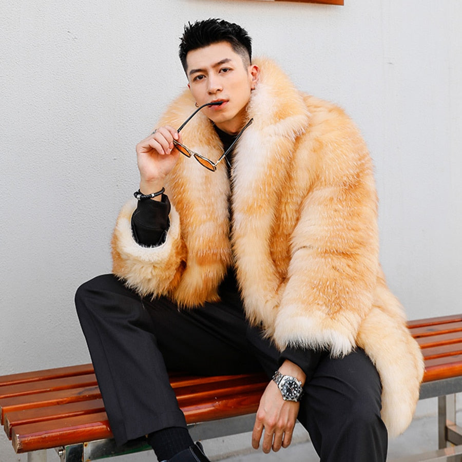 Luxury Genuine Mid-Length Real Fur Coats