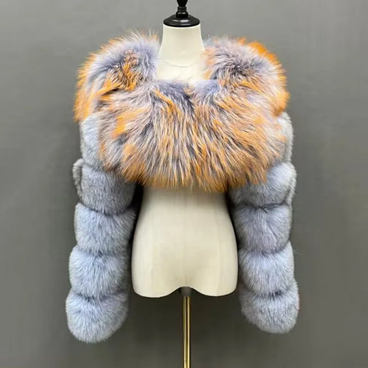 Cropped Real Fox Fur Coats